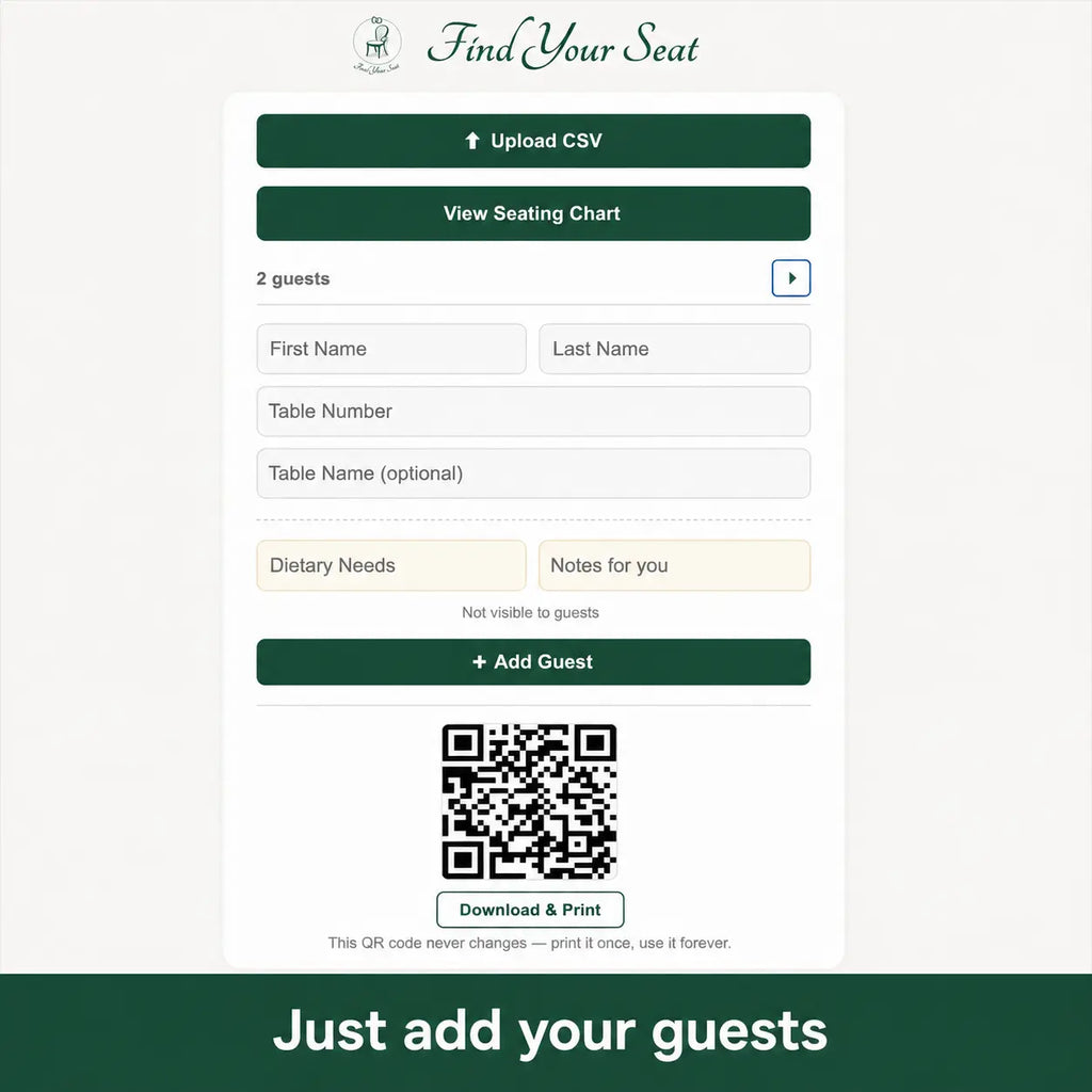 Find Your Seat Qr