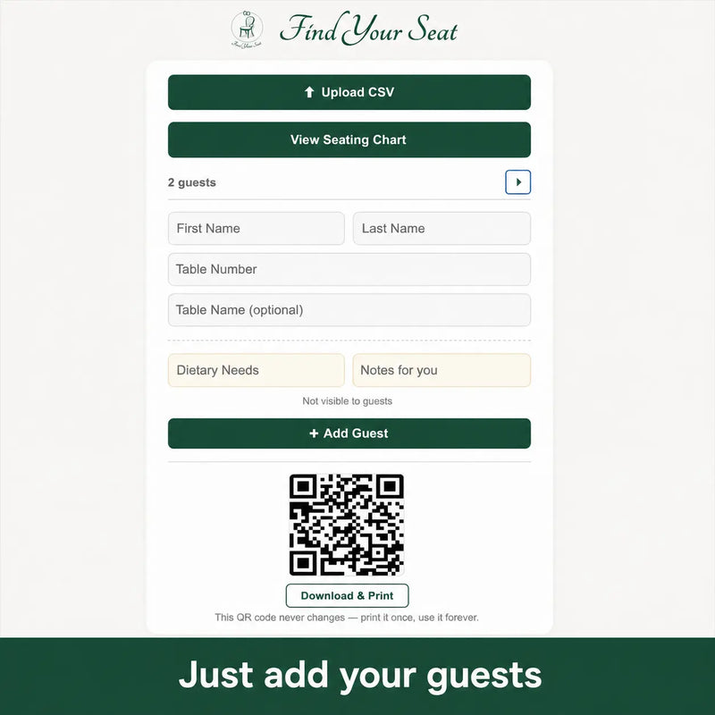 Find Your Seat QR